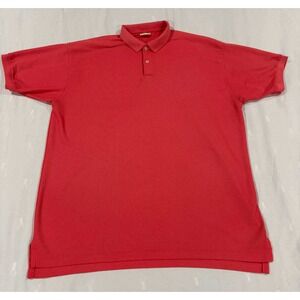 LL Bean Double L Polo Shirt Red Short Sleeve Mens XL Mesh Golf Casual